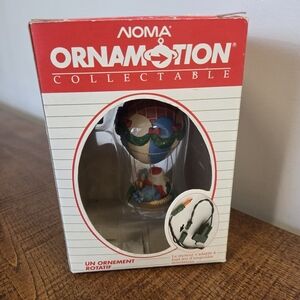 Vintage 1989 Noma “Ornamotion” Christmas Ornament SANTA IN HOT AIR BALLOON Works